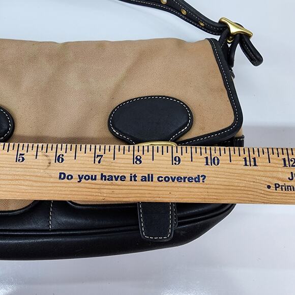 Vintage COACH Shoulder Bag Purse Canvas Brown Leather Crossbody Hipster FLAWS - Picture 13 of 16